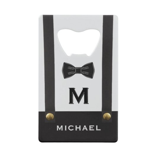 Suspenders & Bowtie Name Monogram (Devant)