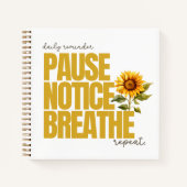 "Suspendre l'avis Breathe" Journal des tournesols (Devant)