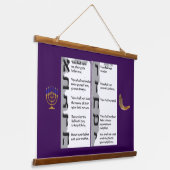 Suspendue Belle Tapisserie des Dix Commandements Hébreux (Angulaire)