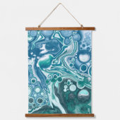 Suspendue Blue Ocean Bubbles Fluid Art accrocher tapisserie (Recto)