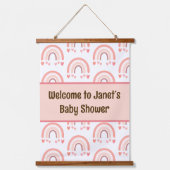 Suspendue Douche bébé tapisserie rose (Recto)