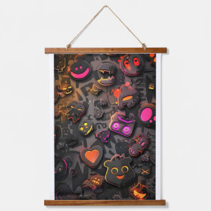 Suspendue Style noir avec tapisserie Emoji colorée