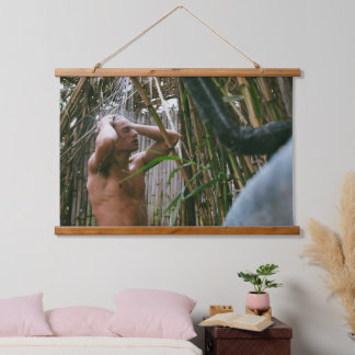 Suspendue Surfer en bambou Douche en bois tapissé Tapisserie