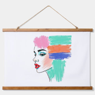 Suspendue Tapisserie Abstraite Pop Art femme