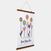 Suspendue Tapisserie - Cinq Fleurs Simples (Angulaire)