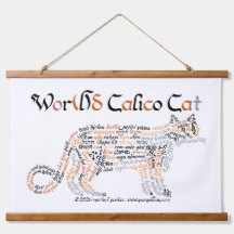 Tapisserie de chat calico World Word