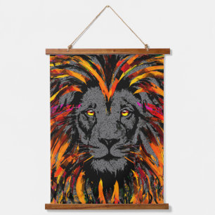 Suspendue Tapisserie de Lion orange - Illustration de tête d