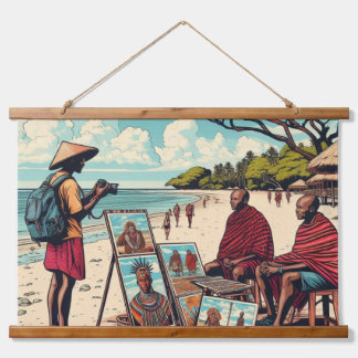 SUSPENDUE TAPISSERIE DE MUR DE ZANZIBAR MASAI