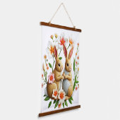 Suspendue Tapisserie de Pâques Cottontails et Chinoiserie (Angulaire)