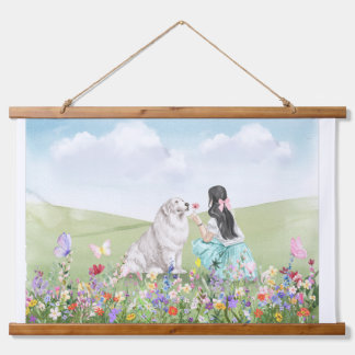 Suspendue Tapisserie de prairie de printemps Coquette Girl a