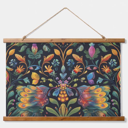 Suspendue Tapisserie de vol psychédélique Botanique (Devant)