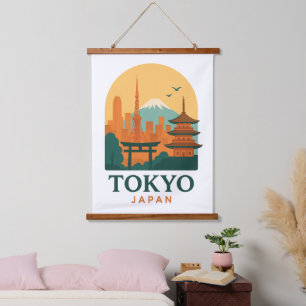Suspendue Tapisserie de voyage minimaliste de Tokyo Japon So
