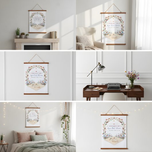 Suspendue Tapisserie Fleurs de Prairie Pastel