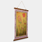 Suspendue Tapisserie - Fleurs en techniques mixtes (Angulaire)