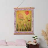 Suspendue Tapisserie - Fleurs en techniques mixtes (Chambre à coucher)