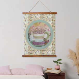 Suspendue Tapisserie - Tasse de fleurs
