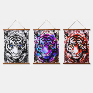 Suspendue Tiger Tiger - Yeux Bleus Tiger Suspendu Tapisserie