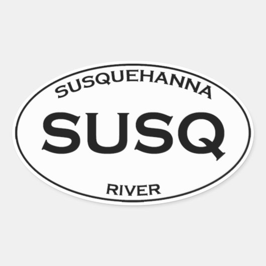 SUSQ - Susquehanna rivier Ovale Sticker (Voorkant)