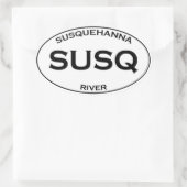 SUSQ - Susquehanna rivier Ovale Sticker (Tas)
