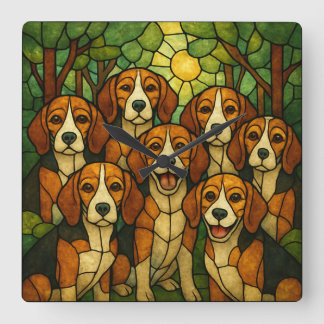 Süsse Beagle Uhr Vierkante Klok