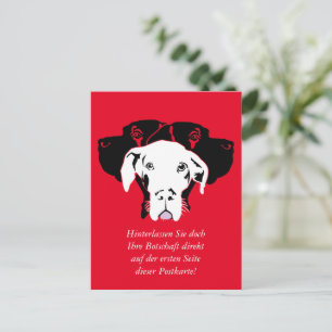 Süße Dogge in weiß Briefkaart