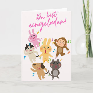 Süße Einladungskarte Du bist eingeladen! mit tanze Kaart