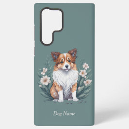 Süßer Collie umringt von Blumen -  Samsung Galaxy Hoesje