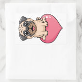 Süsser Mops Rechthoekige Sticker (Tas)