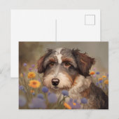 Süßes Aussiedoodle Portrait Briefkaart (Voorkant / Achterkant)
