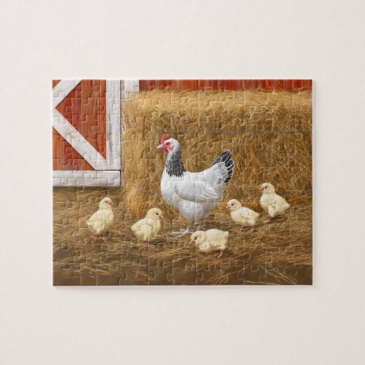 Sussex Chicken Mama Hen en Chicken Chicken Legpuzzel (Horizontaal)