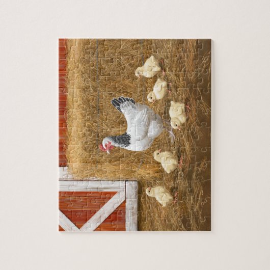 Sussex Chicken Mama Hen en Chicken Chicken Legpuzzel (Verticaal)