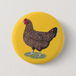 Sussex:  Gespikkelde hoen Ronde Button 5,7 Cm