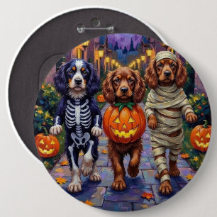 Sussex Spaniel Honden in Halloween Kostuums Ronde Button 6,0 Cm