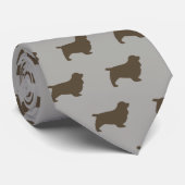 Sussex Spaniel Silhouettes Pattern | Hondenliefheb Stropdas (Opgerold)