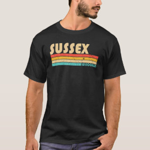 Sussex Wi Wisconsin City Home Roots Retro 70s 80s T-shirt