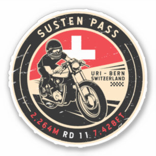 Susten Pass Zwitserland Motorfiets Sticker