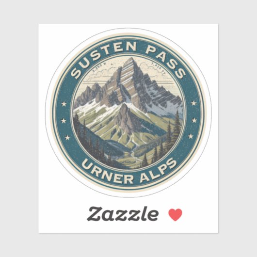 Susten Pass, Zwitserse Alpine Mountain Road Sticker (Vel)