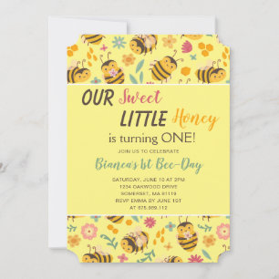 Sute Sweet Little Honey Bumble Bee Birthday Kaart