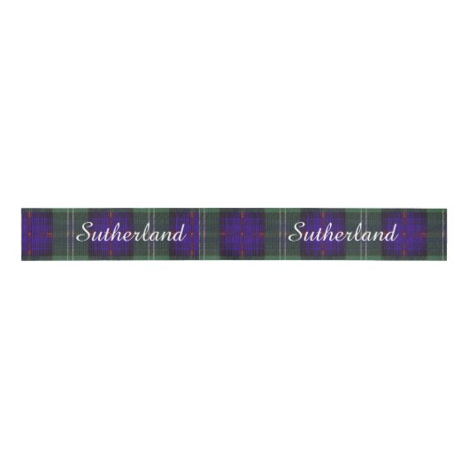 Sutherland Clan Pset Scottish tartan Grosgrain Lint (Voorkant)