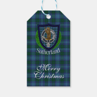 Sutherland Scottish Clan Tartan & Crest Cadeaulabel