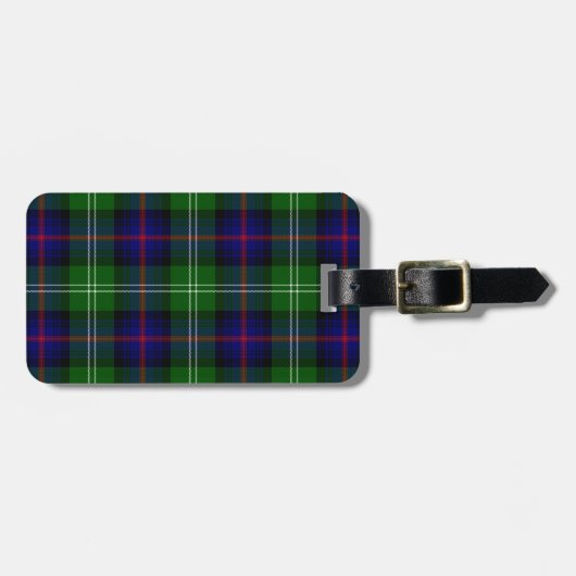 Sutherland tartan blue green plaid bagagelabel (Voorkant horizontaal)