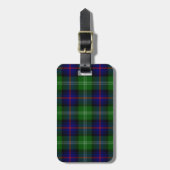 Sutherland tartan blue green plaid bagagelabel (Voorkant verticaal)