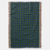 Sutherland tartan blue green plaid deken (Voorkant Verticaal)