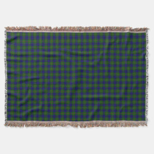 Sutherland tartan blue green plaid deken