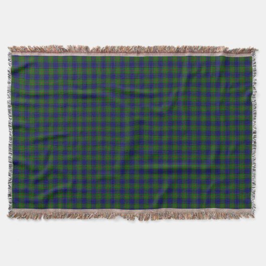 Sutherland tartan blue green plaid deken (Voorkant)