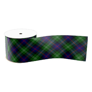 Sutherland tartan blue green plaid grosgrain lint