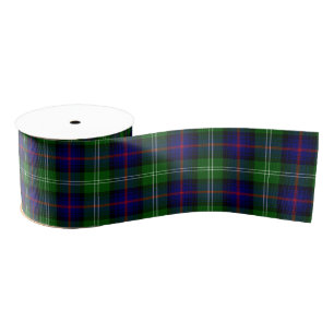 Sutherland tartan blue green plaid grosgrain lint
