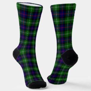 Sutherland tartan blue green plaid sokken