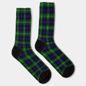 Sutherland tartan blue green plaid sokken (Rechts)