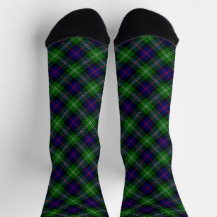 Sutherland tartan blue green plaid sokken